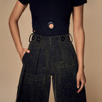 Printed Wide-Leg Jorts