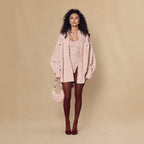 Genuine leather oversized shirt