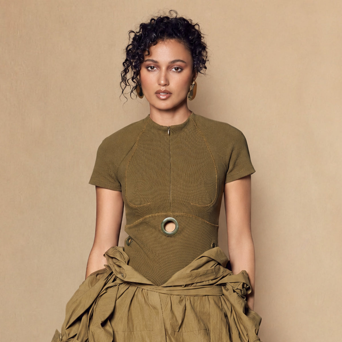 FRAME bodysutie in olive green