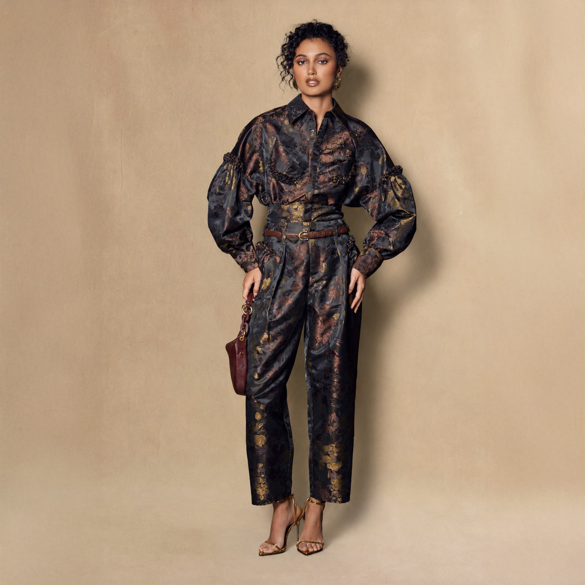 Floral shirt with ruffles details