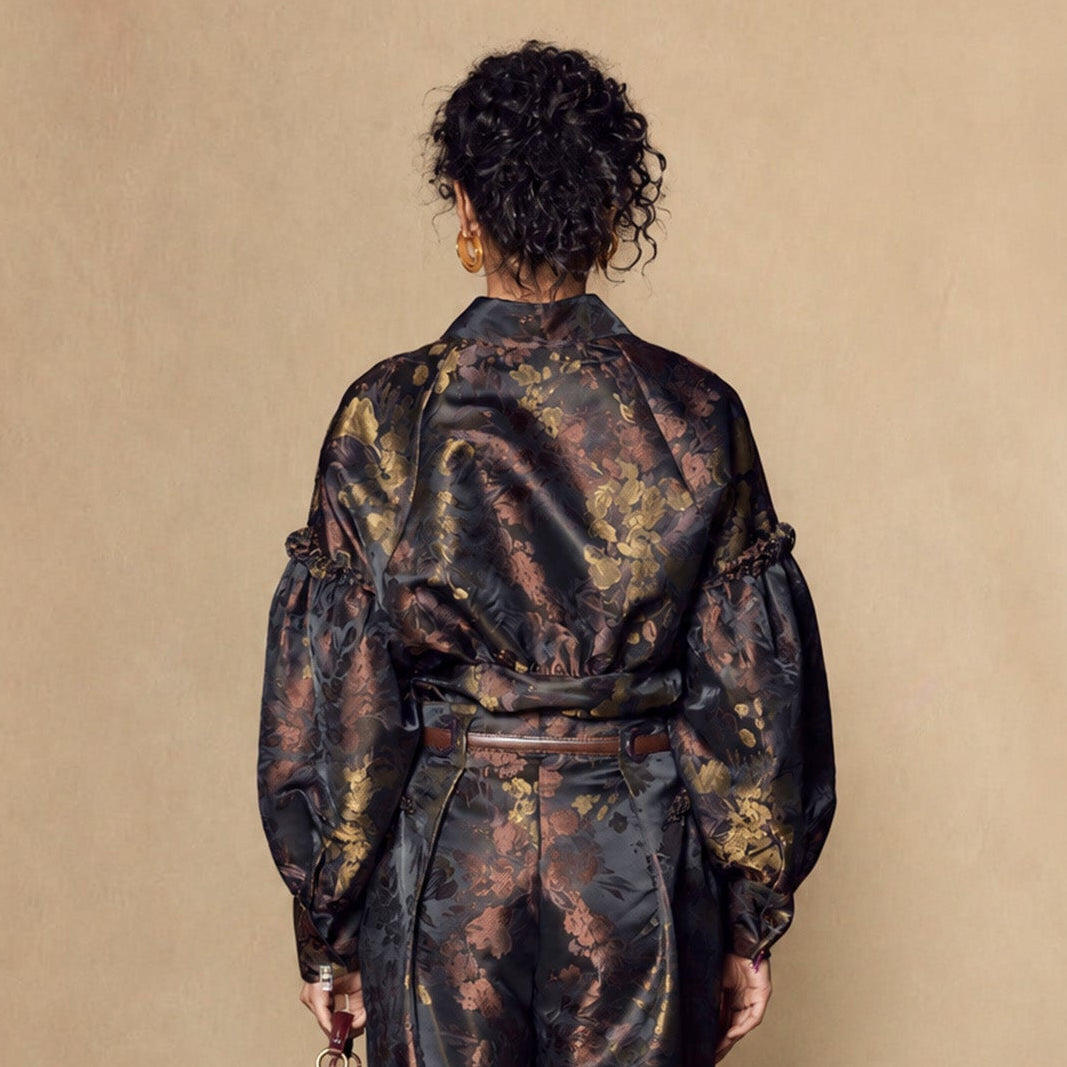 Floral shirt with ruffles details