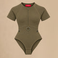 FRAME bodysutie in olive green